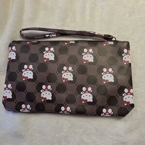 Hello Kitty Black and Red Patterned Wristlet